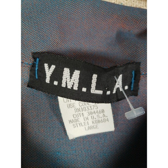 Vintage Y.M.L.A Shirt Mens Large Purple Long Sleeve Outdoor Summer Button Up - Picture 3 of 8